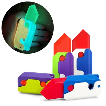 3D, Luminos Morcov Gravitatea Cuțit Frământa Jucarii pentru Copii de Decompresie Împinge Jucărie Carte de Imprimare 3D Stralucitoare Morcov Cuțit de Jucărie de Crăciun