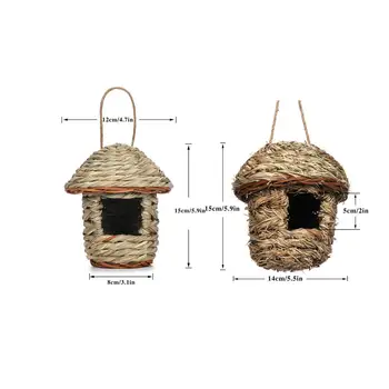 Cuib de pasăre Respirabil cu Șnur Confortabil în aer liber Agățat Naturale Colivie de Păsări Hut Casa de Pasăre Adăpost Vreme Rece