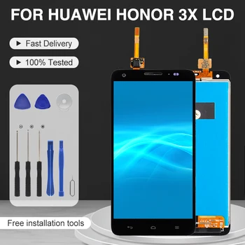 Catteny 5.5 Inch Testat Pentru Huawei G750 Display Cu Touch Panel Screen Digitizer For Honor 3X LCD G750 U10 T00 T01 Asamblare