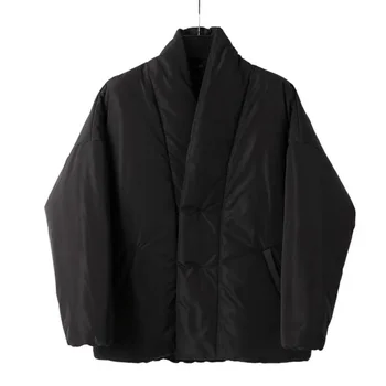 2023 Noi Kimono Negru De Bumbac Strat Îngroșat Cald Vrac Se Potrivi Stilul Clasic
