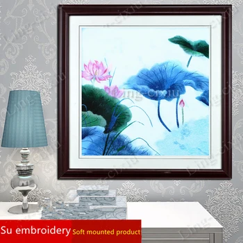 Stil chinezesc Murală high-end de mătase broderie lotus living ceai restaurant decoratiuni interioare pictura cadou pictura SP0119