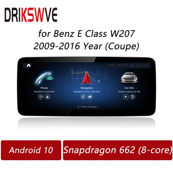 DRIKSWVE Android Auto Ecran Snapdragon 662 8 Core Player Multimedia, Radio Stereo pentru Mercedes Benz E CLASS Coupe W207 2009-2016