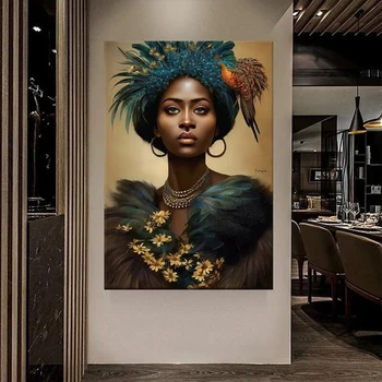 Femeie Africană Postere Clasice De Perete De Arta Canvas Tablouri Și Printuri Afro-American Art Decor Pentru Camera De Zi Acasă Neînrămate