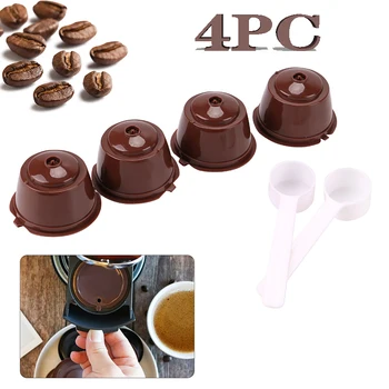 4buc Reutilizabile Capsula de Cafea Ceasca+2 buc Lingura de Cafea Poate Fi Umplut cu Filtru Pod Cana Filtru de Cafea Instrumente de Bucatarie Acasă Consumabile