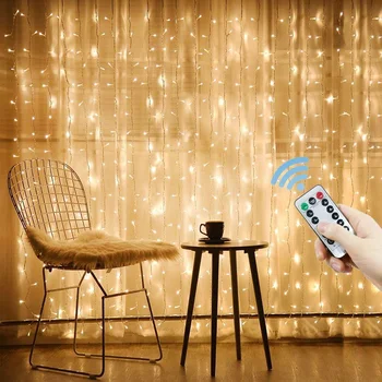 3/4/6M LED Zână Cortina Ghirlanda USB Șir de Lumini Camera Acasă Fereastră Decor cu Telecomanda 2024 Nunta de Craciun Decor de Vacanță