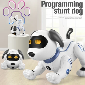 Inteligent Stunt Câine Câine Robot Cânta și Dansa de Companie Electrice de Control de la Distanță de Companie Câine Sensibil la Atingere de Interacțiune Jucării pentru Copii