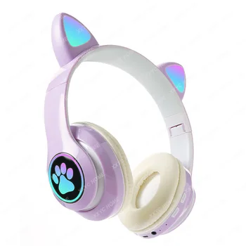 Colorate Urechi De Pisica Luminoase Cască De E-Sport, Jocuri, Bluetooth Wireless Headset