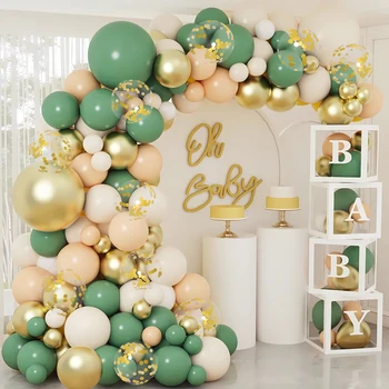 Avocado Verde Balonul de Aur Ghirlanda Arc Kit Decor Nunta Balon 1 Petrecerea de Ziua Copii Baby shower Decor Baloane