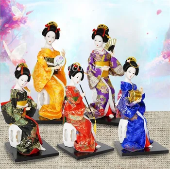 30cm de 12 țoli Japoneză Brocart Kimono Kabuki Papusa Geisha Figura Figurina Statuie Decor pentru Copii Jucarii Cadou de Afișare de Colectare