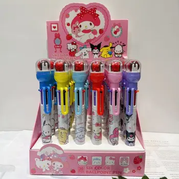 Sanliou 36pcs Șase Culori de Stilou Drăguț Hello Kitty Desene animate Drăguț Fată Inima Multicolor Pix Cu Role Sigiliu Cadou