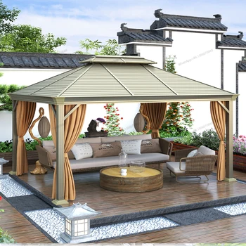 Pavilion octogonal de asamblare mobilă simplă exterior parasolar curte gradina hexagonal noul stil Chinezesc casa acoperiș pavilion-