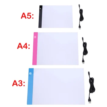 A3/A4/A5 Trei Nivel Estompat Led Lumina Pad Placa de Desen Pad Contur de Lumină Cutie de Protecție pentru Ochi mai Ușor pentru Diamond Pictura