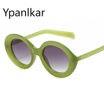 Moda Oval Jeleu de Culoare ochelari de Soare pentru Femei Nuante UV400 Vintage de Designer de Brand Gradient de Ochelari de Oameni Trend Ochelari de Soare