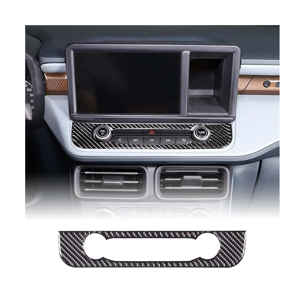 Centrală de Control Multimedia buton Buton Capac Cadru Garnitura pentru Ford Maverick 2022 2023 Accesorii - Moale Fibra de Carbon