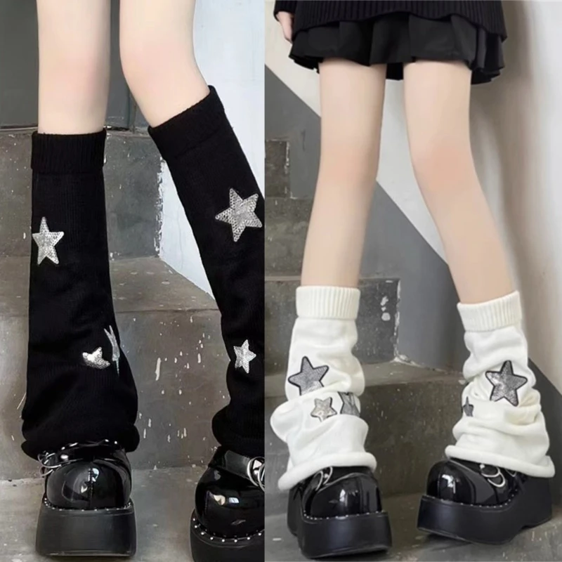 Femei Steaua Tricot Șosete Lungi Încălzit De Picior Japonez Harajuku Boot Sosete