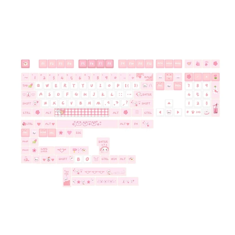 Gros pbt Taste 146 Cheile Urs Roz Tema NEBUN Tastelor Set De Tastatură Mecanică pentru 61/87/104 Switch-uri