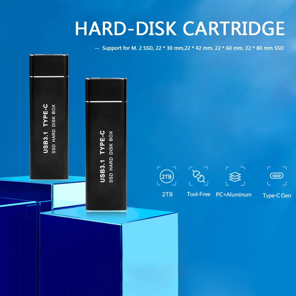 NVME Hard Disk Cutie de 10Gbps Hard Disk Carcasă din Aliaj de Aluminiu Externe SDD Cabina de M. 2 M pentru PCIE NVME