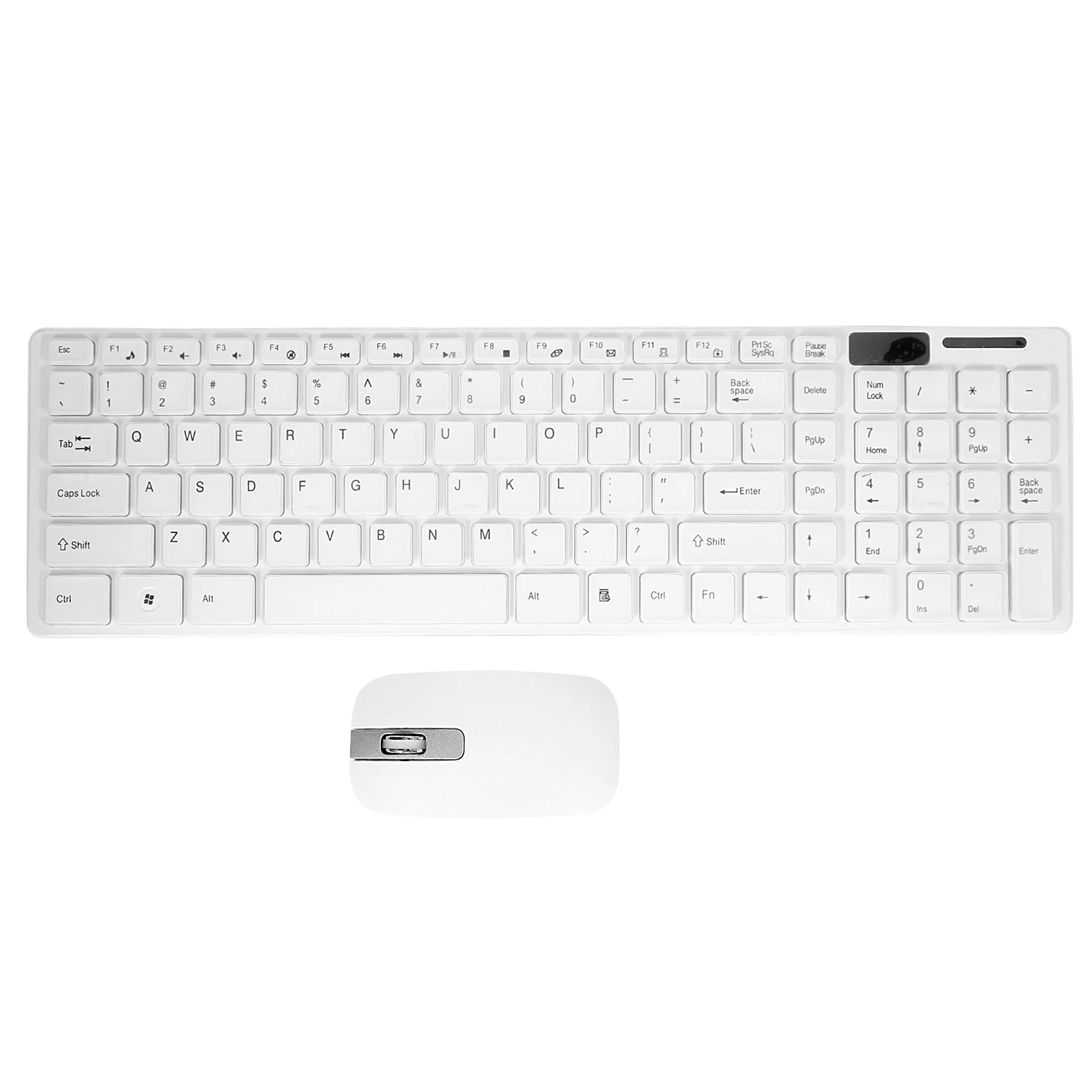 Wireless Slim Alb Tastatură + Mouse Optic Wireless Set pentru PC si Laptop